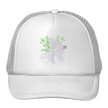 White Siamese Fighting Fish Hats