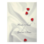 White Silk and Hearts Wedding Announcements