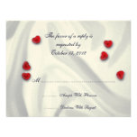 White Silk and Hearts Wedding Custom Invites