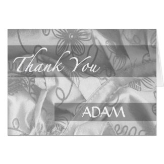 White Silk and Satin Thank You Greeting Card