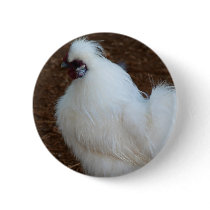 White Silkie Chicken Pin