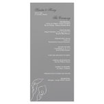 White &amp; Silver Calla Lilies Wedding Program Custom Rack Card