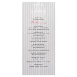 White & Silver Chandelier Striped Wedding Program Rack Card