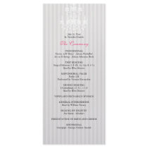 White & Silver Chandelier Striped Wedding Program Rack Card