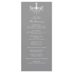 White &amp; Silver Chandelier Wedding Program Rack Card Design