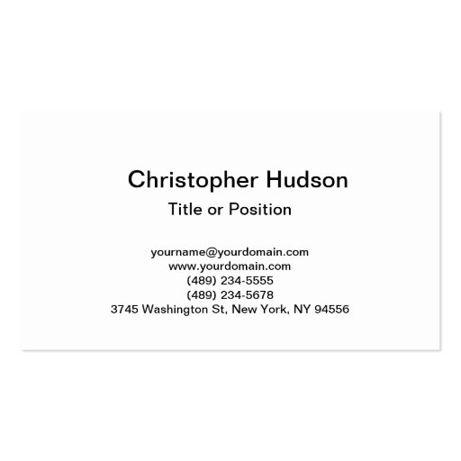 White Simple Plain Business Card (front side)