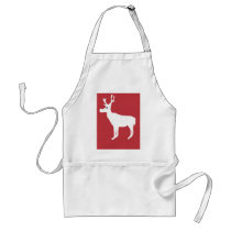 White Single Reindeer Apron