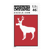 White Single Reindeer Postage