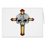 White Skull Cross Greeting Cards