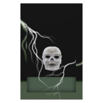 White Skull on Black Lightening Bolts Halloween stationery by jbranam White Skull on Black Lightening Bolts Halloween stationery