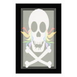 White Skull Rainbow Tears Blank Stationery
