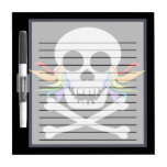 White Skull Rainbow Tears Lined Small Dry Erase Bo Dry Erase Whiteboards