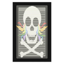 White Skull Rainbow Tears Lined Stationery