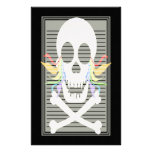 White Skull Rainbow Tears Lined Stationery