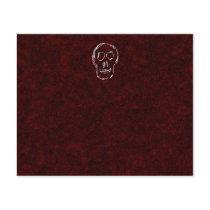 White Skull Sketch. On Red and Black. Flyer