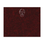 White Skull Sketch. On Red and Black. Flyer