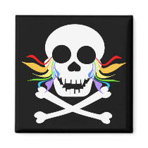 White Skull Tears Magnets