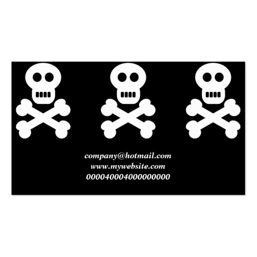 White Skulls, Company Name Business Card Template (back side)