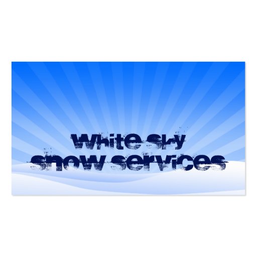 white sky snow services business card template (back side)