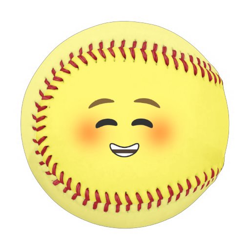 White Smiling Emoji Baseball Zazzle