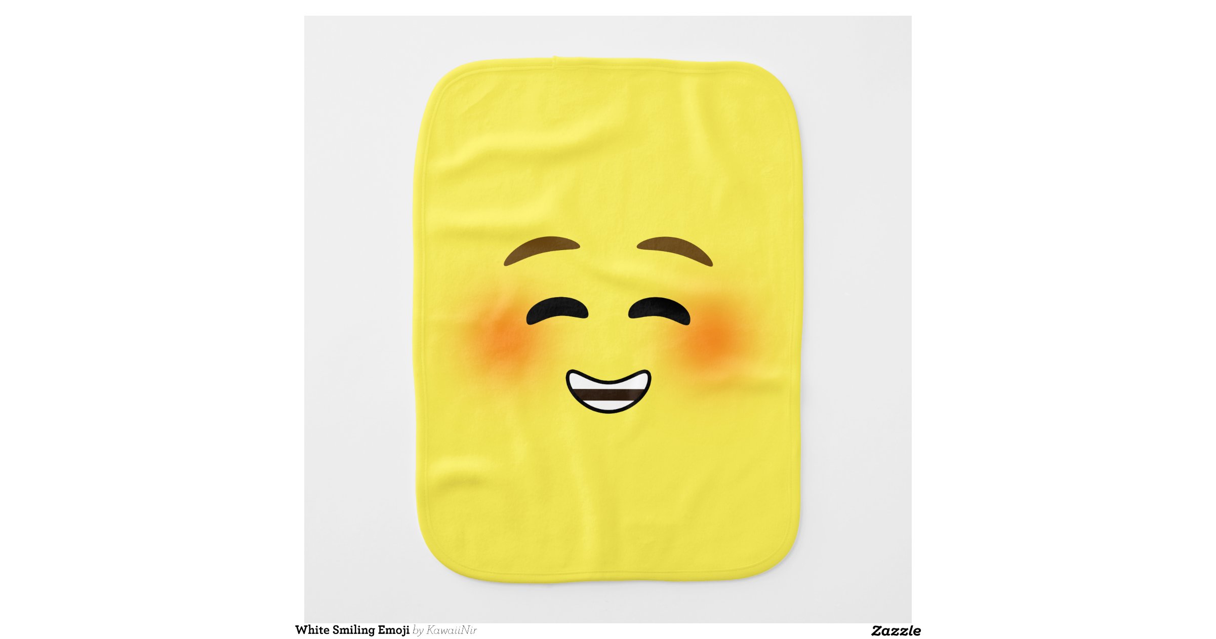 White Smiling Emoji Burp Cloth Zazzle