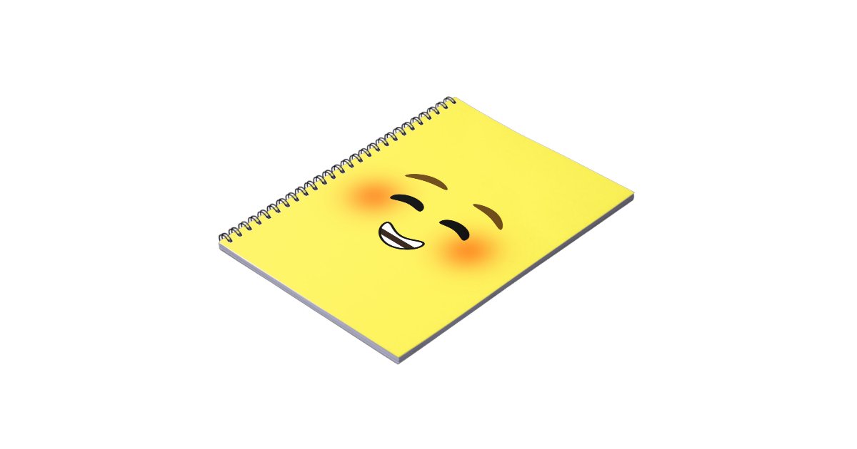 White Smiling Emoji Spiral Notebook Zazzle