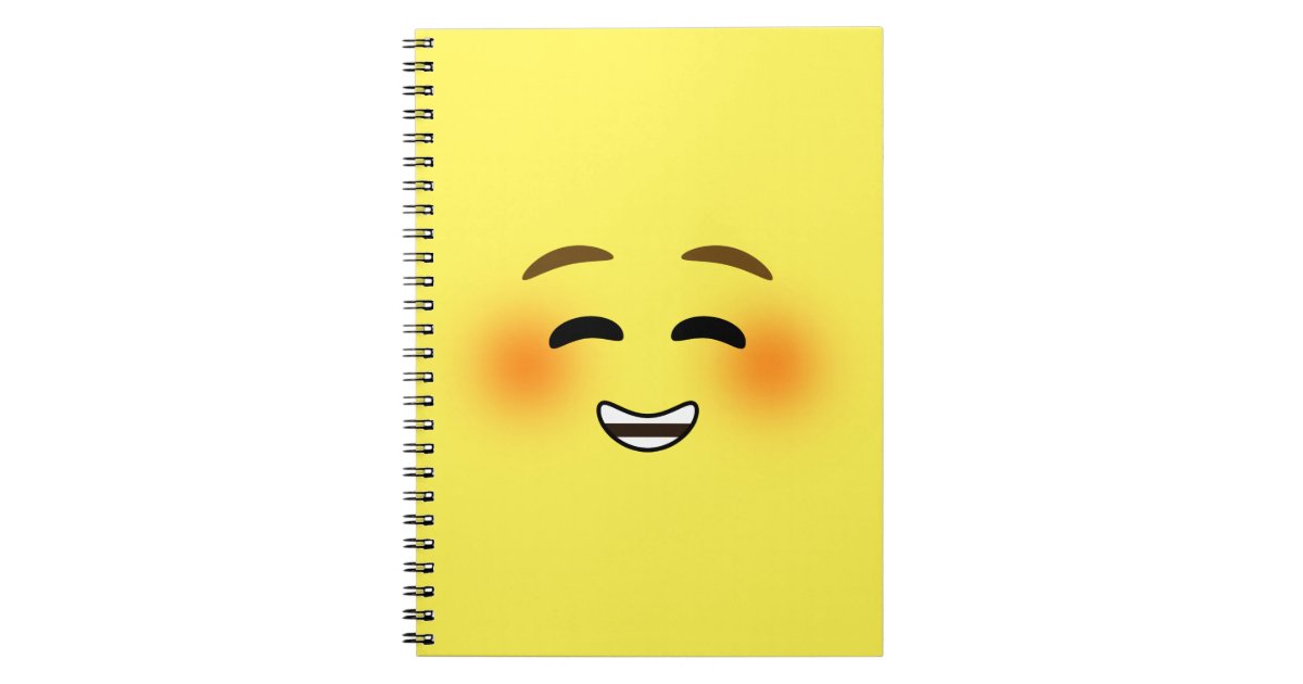 White Smiling Emoji Spiral Notebook Zazzle