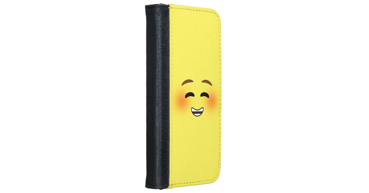White Smiling Emoji Wallet Phone Case For iPhone 6/6s | Zazzle