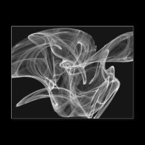 White Smoke Fractal Postcard