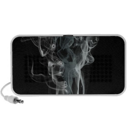 White smoke on black background speaker