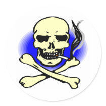 White Smoking Skull stickers by WhiteTiger_LLC White Smoking Skull stickers
