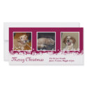 White Snowflake Christmas red holiday custom photocard