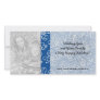 white snowflake damask on winter blue photo cards