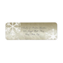 White Snowflake Gold Foil Holiday Address Labels