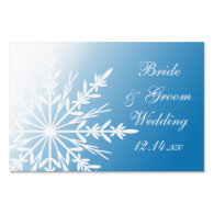 White Snowflake on Blue Winter Wedding Yard Sign