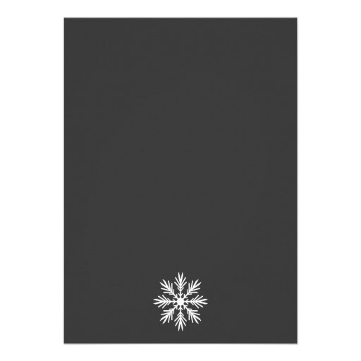White snowflakes charcoal wedding couples shower invite