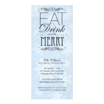 White Snowflakes - Eat Drink And Be Merry Custom Invite