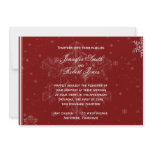 White Snowflakes on Cranberry Invitation