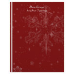 White Snowflakes on Cranberry Red Background Customized Letterhead