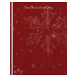 White Snowflakes on Cranberry Red Background Letterhead Design