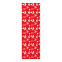 White snowflakes on red business card