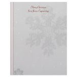 White Snowflakes on Silver Background Letterhead