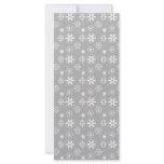 White snowflakes on silver personalized rack card