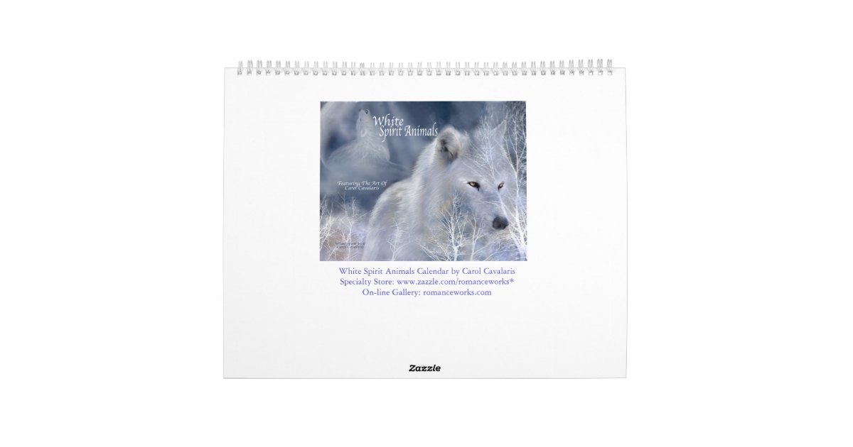 White Spirit Animals Art Calendar 2013 Zazzle