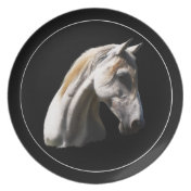 White Spirit Horse Equine-lover's Art Plate