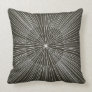 White spokes circular pattern on black  Pillow