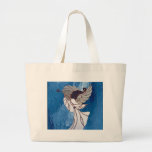 White Stained Glass Angel on Blue Bag