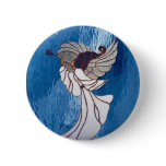 White Stained Glass Angel on Blue Pins White Stained Glass Angel on Blue Pins