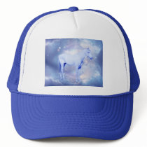 White stallion fantasy trucker hats