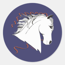 White Stallion Stickers For Horse Lovers